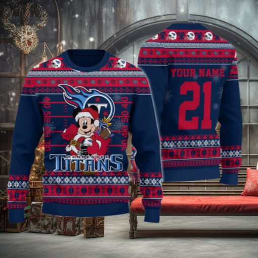 Tennessee Titans Mickey Mouse Santa Ugly Christmas Sweater