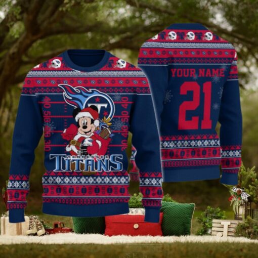 Tennessee Titans Mickey Mouse Santa Ugly Christmas Sweater
