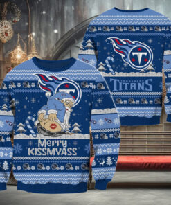 Tennessee Titans NFL 2024 Merrykissmyass Funny Santa Claus Christmas Ugly Sweater