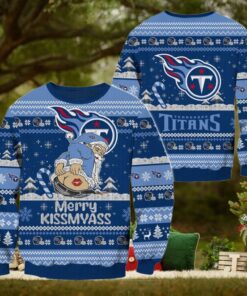 Tennessee Titans NFL 2024 Merrykissmyass Funny Santa Claus Christmas Ugly Sweater