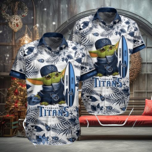 Tennessee Titans NFL Baby Yoda Hawaiian Shirt & Short Style Tropical Pattern Best Gift For Fan