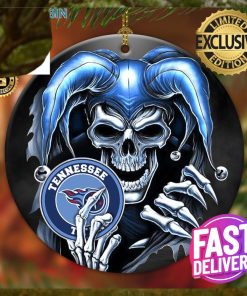 Tennessee Titans NFL Skull Joker Xmas Custom Name Tree Decorations Ornament