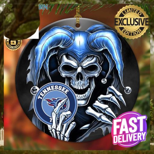 Tennessee Titans NFL Skull Joker Xmas Custom Name Tree Decorations Ornament