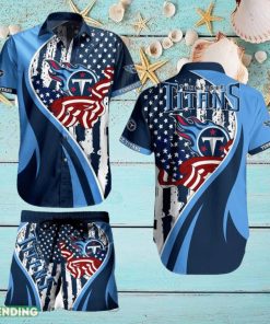 Tennessee Titans NFL Vintage US Flag Graphic Trends Hawaiian Shirt And Short For Men Women Gift Summer Beach Team Holiday