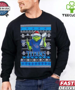 Tennessee Titans X Grinch Christmas with Super Bowl Trophy ugly Christmas shirt