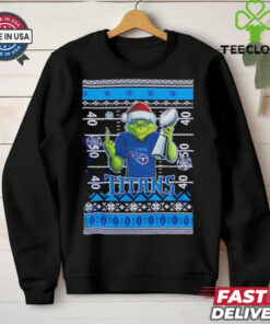 Tennessee Titans X Grinch Christmas with Super Bowl Trophy ugly Christmas shirt