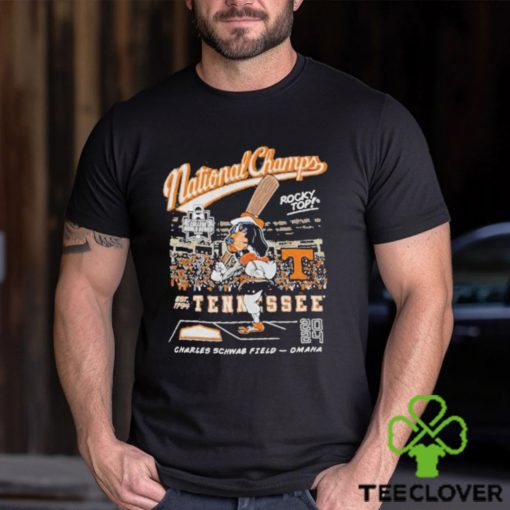 Tennessee Vols 2024 NCAA College World Series National Champs Men’s Cartoon Smokey Shirt