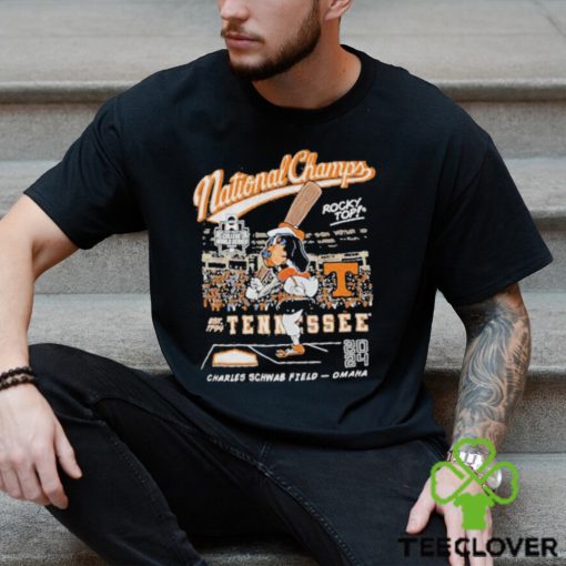 Tennessee Vols 2024 NCAA College World Series National Champs Men’s Cartoon Smokey Shirt