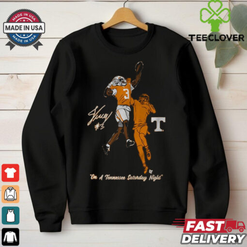 Tennessee Vols Football Jermod McCoy One Handed Interception On A Tennessee Saturday Night Signature NCAA t shirt