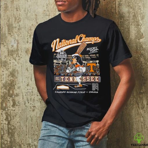 Tennessee Volunteers 2024 NCAA College World Series Nation Champs men’s cartoon shirt
