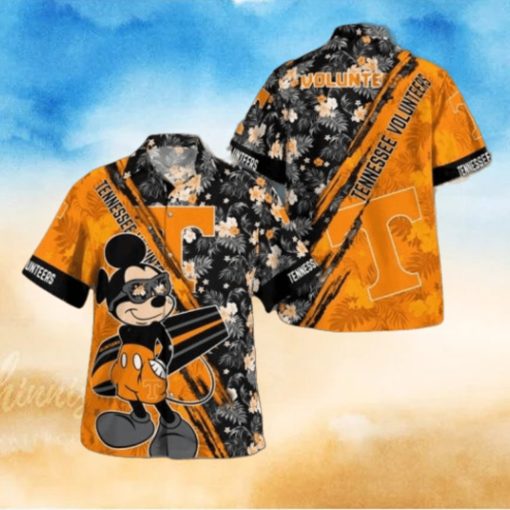 Tennessee Volunteers Mickey Mouse Floral Short Sleeve Hawaii Shirt, Tennessee Volunteers Fan Shirt for Sale