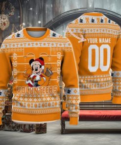 Tennessee Volunteers Mickey Player Custom Name And Number Ugly Christmas Sweater
