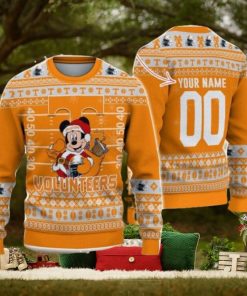 Tennessee Volunteers Mickey Player Custom Name And Number Ugly Christmas Sweater
