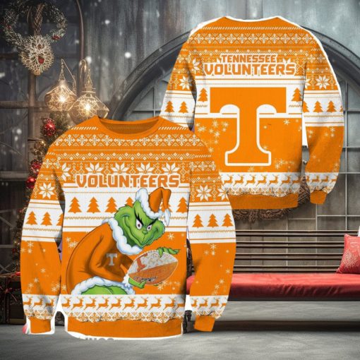 Tennessee Volunteers NCAA Grinch Hug Logo Ugly Christmas Sweater Special Christmas Gift For Fans