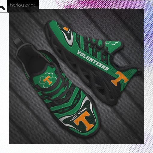 Tennessee Volunteers NCAA St. Patrick’s Day Shamrock Custom Name Clunky Max Soul Shoes Sneakers For Mens Womens