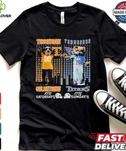 Tennessee Volunteers On Saturdays Smokey Tennessee Titans T Rac On Sundays T Shirt