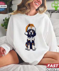 Tennessee Volunteers Tennessee Smokey Claus Mascot Shirt festive design featuring the Tennessee Volunteers mascot, Smokey, in a Santa Claus outfit