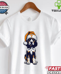 Tennessee Volunteers Tennessee Smokey Claus Mascot Shirt festive design featuring the Tennessee Volunteers mascot, Smokey, in a Santa Claus outfit