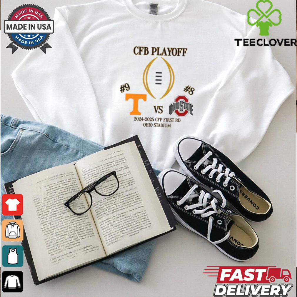 Tennessee Volunteers Vs Ohio State Buckeyes 2024 2025 CFP Playoff First Rd Ohio Stadium T Shirt Tennessee Volunteers Vs Ohio State Buckeyes 2024 2025 CFP Playoff First Rd Ohio Stadium T Shirt