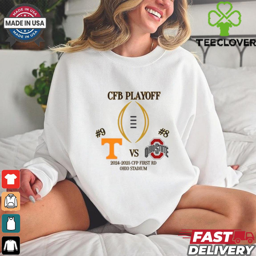 Tennessee Volunteers Vs Ohio State Buckeyes 2024 2025 CFP Playoff First Rd Ohio Stadium T Shirt Tennessee Volunteers Vs Ohio State Buckeyes 2024 2025 CFP Playoff First Rd Ohio Stadium T Shirt