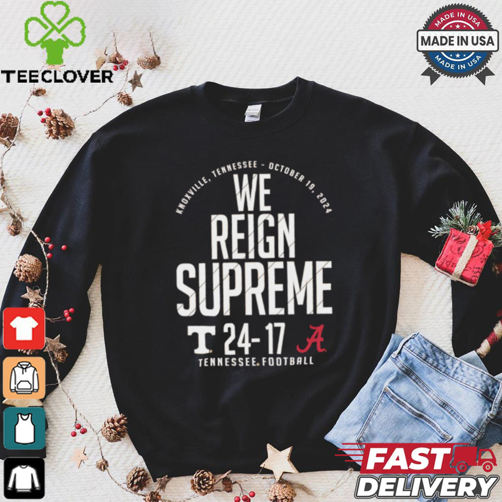 Tennessee Volunteers vs. Alabama Crimson Tide 2024 Score we reign supreme Shirt Tennessee Volunteers vs. Alabama Crimson Tide 2024 Score we reign supreme Shirt