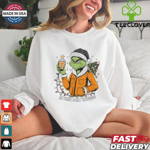Tennessee Volunteers x Santa Grinch Is This Jolly Enough Merry Christmas Shirt