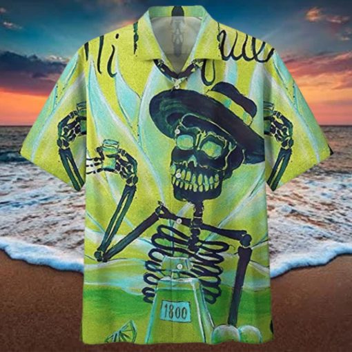 Tequila Mexicano Skeleton Art Camisa Tropical Aloha Hawaiian Shirts For Men For Women