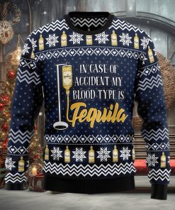 Tequila My Blood Type Ugly Christmas Sweater Thankgiving Gift Men Women