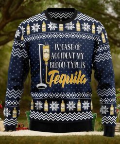 Tequila My Blood Type Ugly Christmas Sweater Thankgiving Gift Men Women