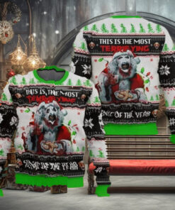 Terrifier Santa Hat Ugly Christmas Sweater, Scary Clown Xmas Sweater