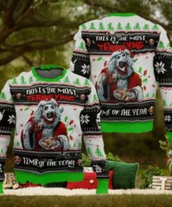 Terrifier Santa Hat Ugly Christmas Sweater, Scary Clown Xmas Sweater