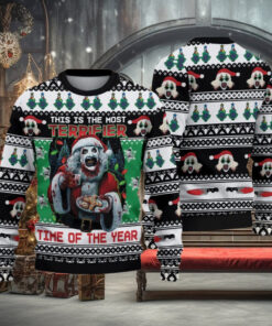Terrifier Ugly Christmas Sweater, Terrifier Santa Shirt, Scary Clown Xmas Sweatshirt, Horror Holiday Gift