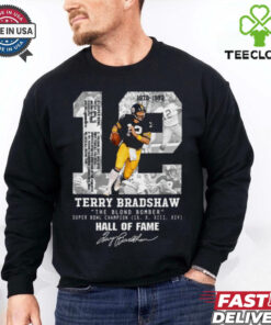Terry Bradshaw The Blond Bomber Hall Of Fame Signature T Shirt