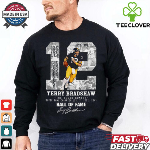 Terry Bradshaw The Blond Bomber Hall Of Fame Signature T Shirt