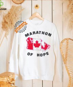 Terry fox marathon of hope Canada flag map shirt