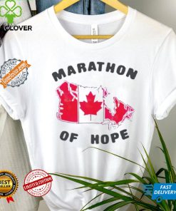 Terry fox marathon of hope Canada flag map shirt
