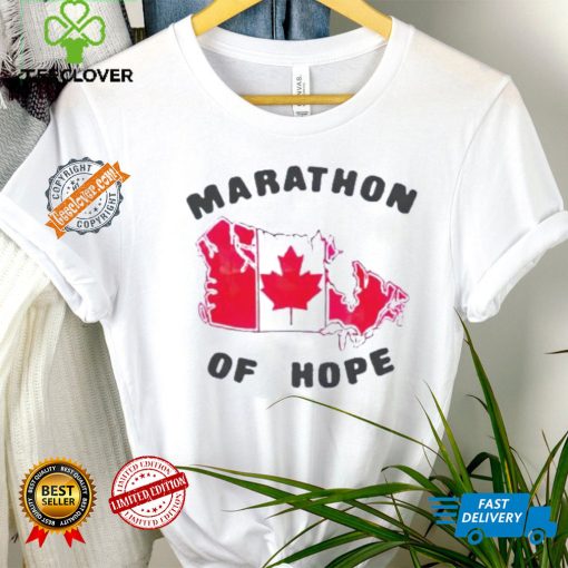 Terry fox marathon of hope Canada flag map shirt