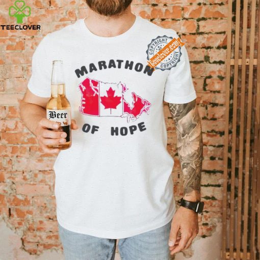 Terry fox marathon of hope Canada flag map shirt