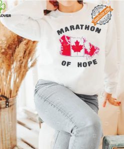 Terry fox marathon of hope Canada flag map shirt