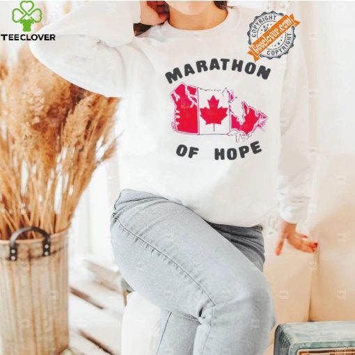 Terry fox marathon of hope Canada flag map shirt