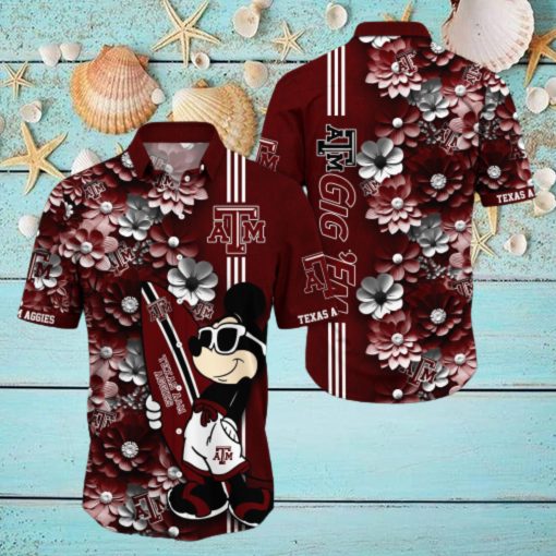 Texas A ampM Aggies Aloha Mick Pattern Hawaiian Shirt For Fans