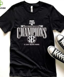 Texas A&M Aggies 2025 SEC Men's Indoor Track & Field Champions Locker Room T Shirt