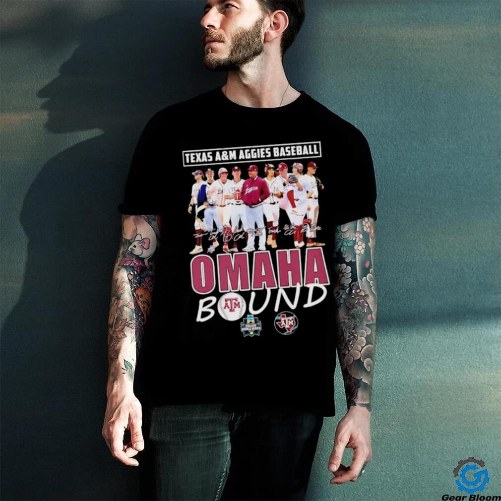 Texas A&M Aggies Baseball Omaha Bound signature shirt Texas A&M Aggies Baseball Omaha Bound signature shirt