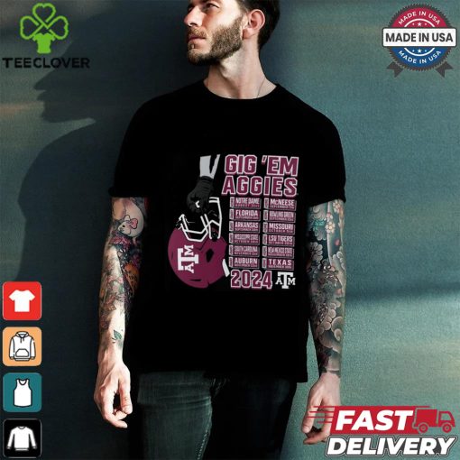 Texas A&M Aggies Black Football Schedule T Shirt