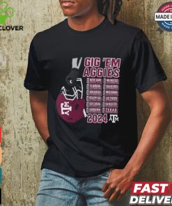 Texas A&M Aggies Black Football Schedule T Shirt