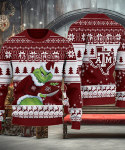 Texas A&M Aggies Grinch Ugly Christmas Sweater