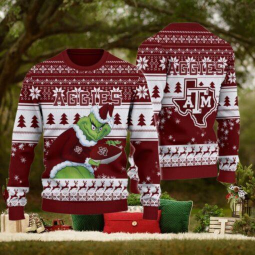 Texas A&M Aggies Grinch Ugly Christmas Sweater