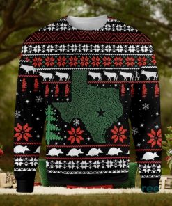 Texas Longhorn Bluebonnet Armadillo Ugly Christmas Sweater