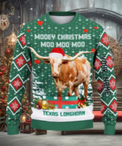 Texas Longhorn Moo Moo Moo Ugly Sweater Xmas, Custom Cow Ugly Sweatshirt Gift For Farmer Cow Lover