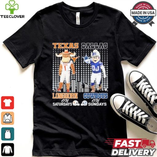 Texas Longhorn On Saturdays Dallas Cowboys On Sundays Character Shirt